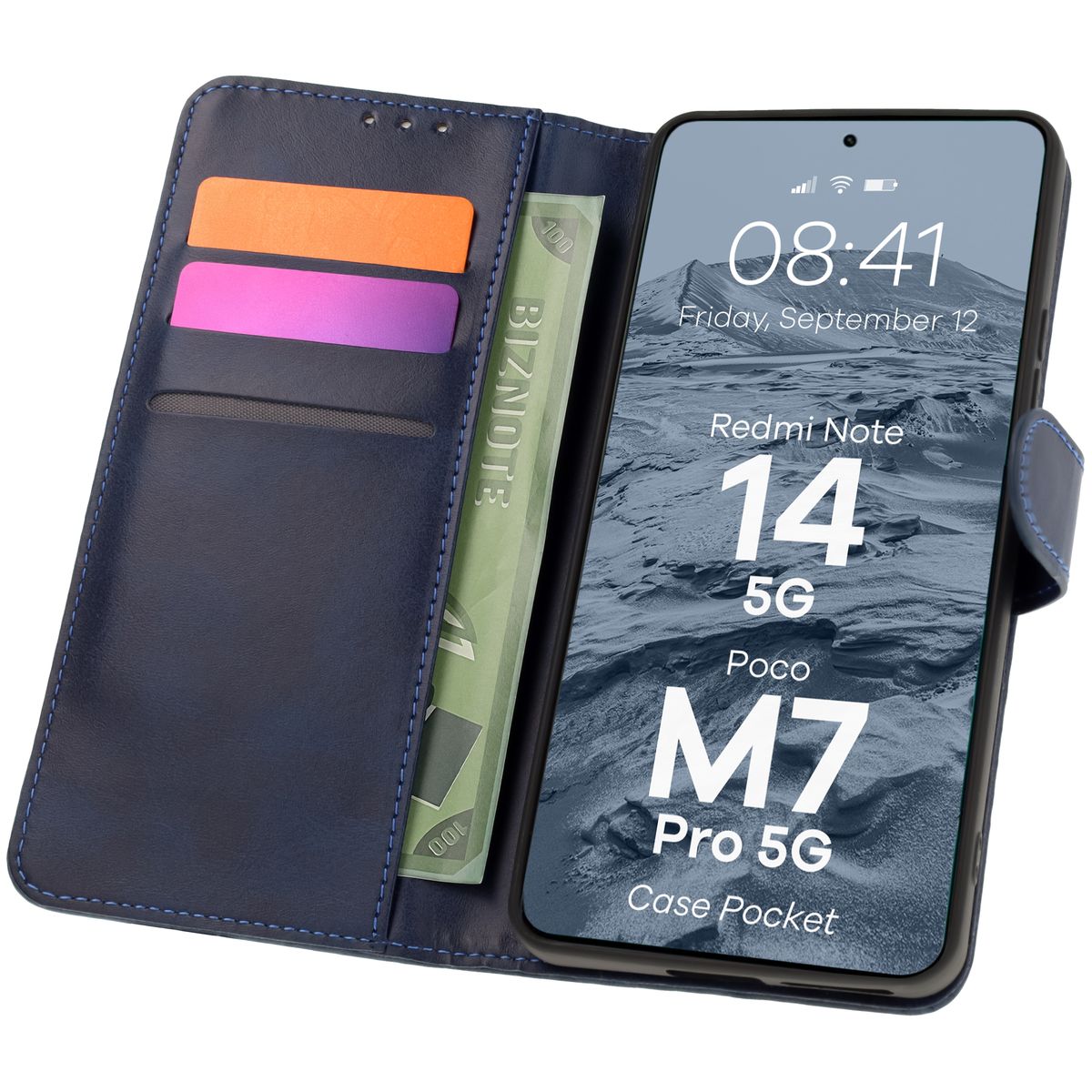 Etui z klapką Bizon Case Pocket do Xiaomi Redmi Note 14 5G / Xiaomi Poco M7 Pro 5G